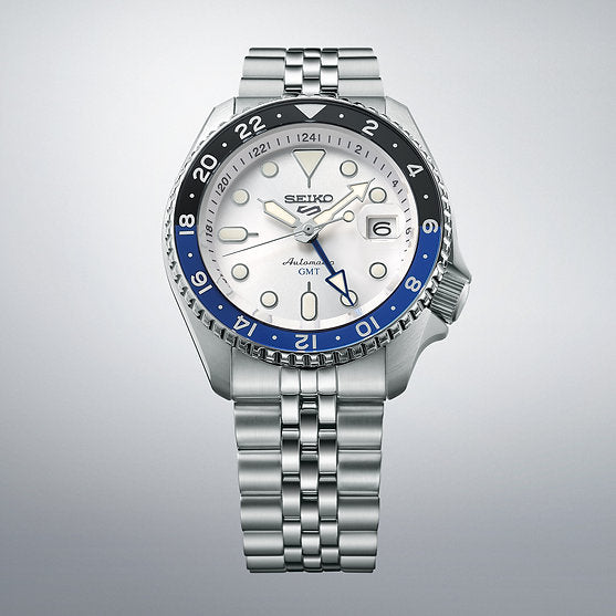 Seiko 5 Sports GMT Silver Cloud SKX reinterpretation